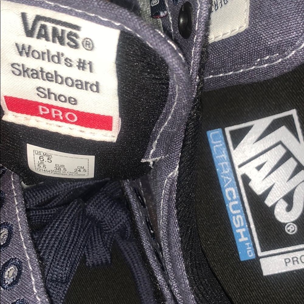 >💟+GILBERT CROCKETT PRO RAWHIDE NAVY SUEDE/CANVAS DENIM BRAND NEW VANS WM size8 - Picture 5 of 15